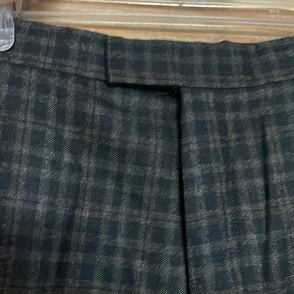 Reiss size 32x30 Black and Brown Plaid 100% Wool Dress Pants with Pockets - Picture 7 of 12